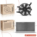 AC condenser and cooling fan assembly kit for Nissan Frontier Xterra (1999–2000)