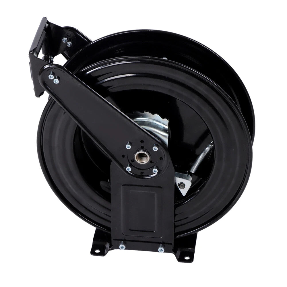 Heavy Duty Steel Power Washer Hose Reel for Auto-Retractable Use (50FT)