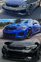 GT Style Gloss Black Front Bumper Lip Kit for BMW G20 M340i 330i (2019–2022)