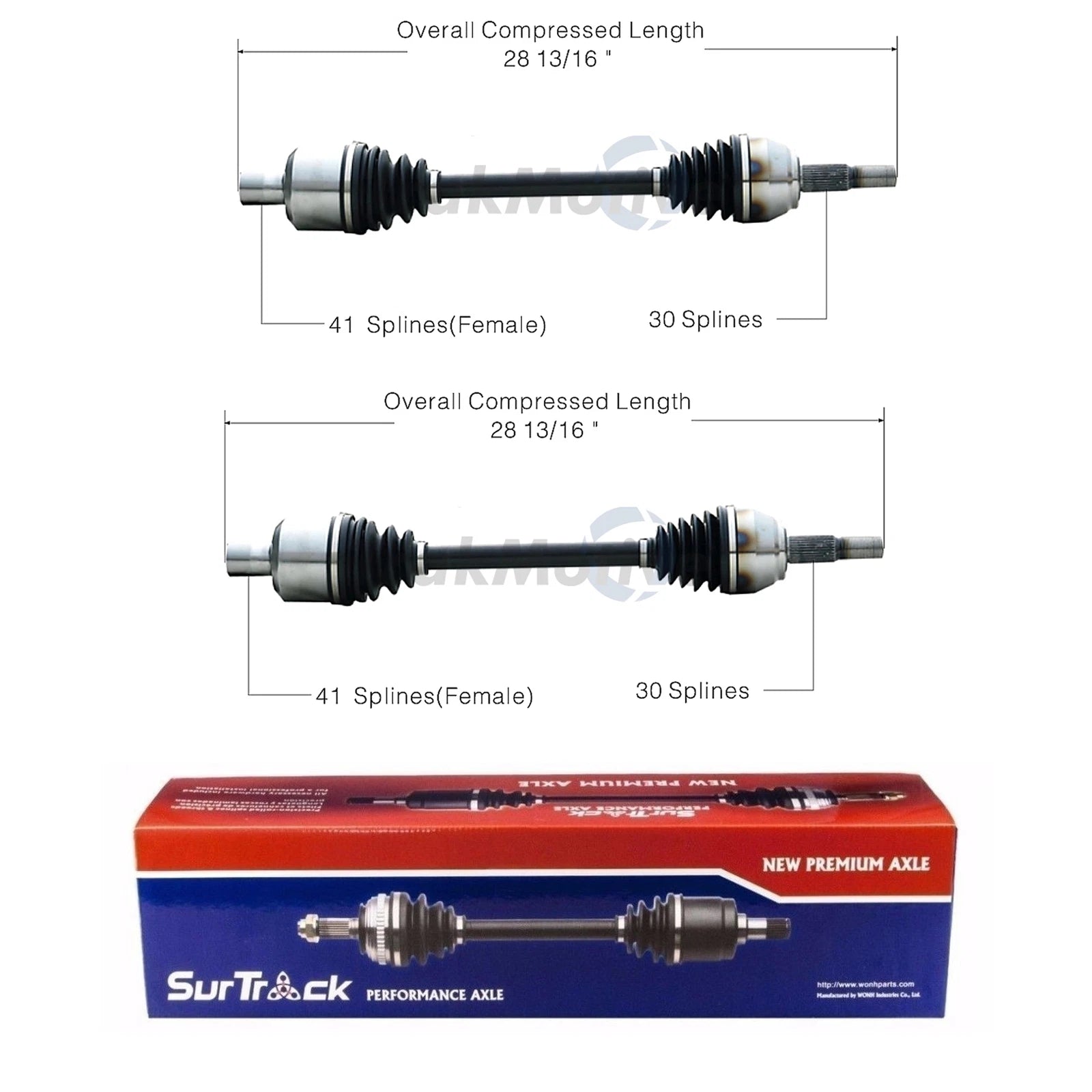 Set of 2 Rear CV Axle Shafts for Chevrolet Corvette RWD (1997–2004)