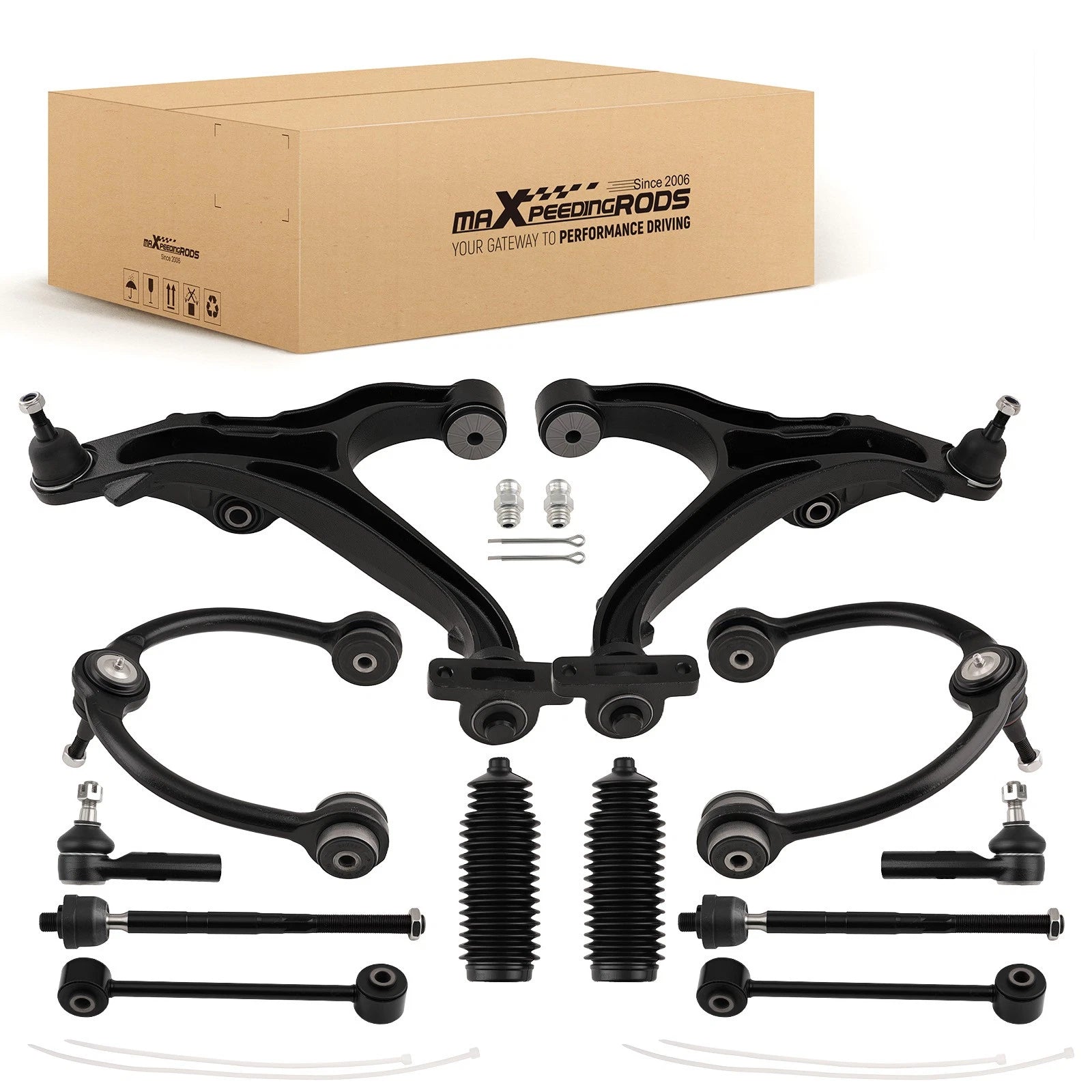 Set of 12 Front Upper Lower Control Arms for Jeep Commander Grand Cherokee (2005–2010)