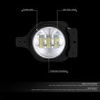 Chrome Clear LED Fog Lights for Jeep Wrangler JL Gladiator (2018–2026)