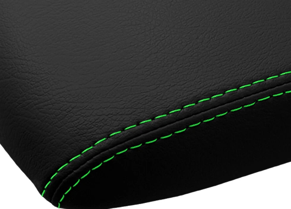Leather Console Lid Armrest Cover for Toyota Prius (2010–2015) Green Stitch