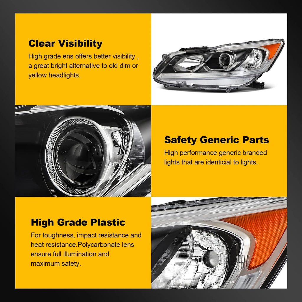 2X LED DRL Headlights for Honda Accord Sedan (2016–2017)