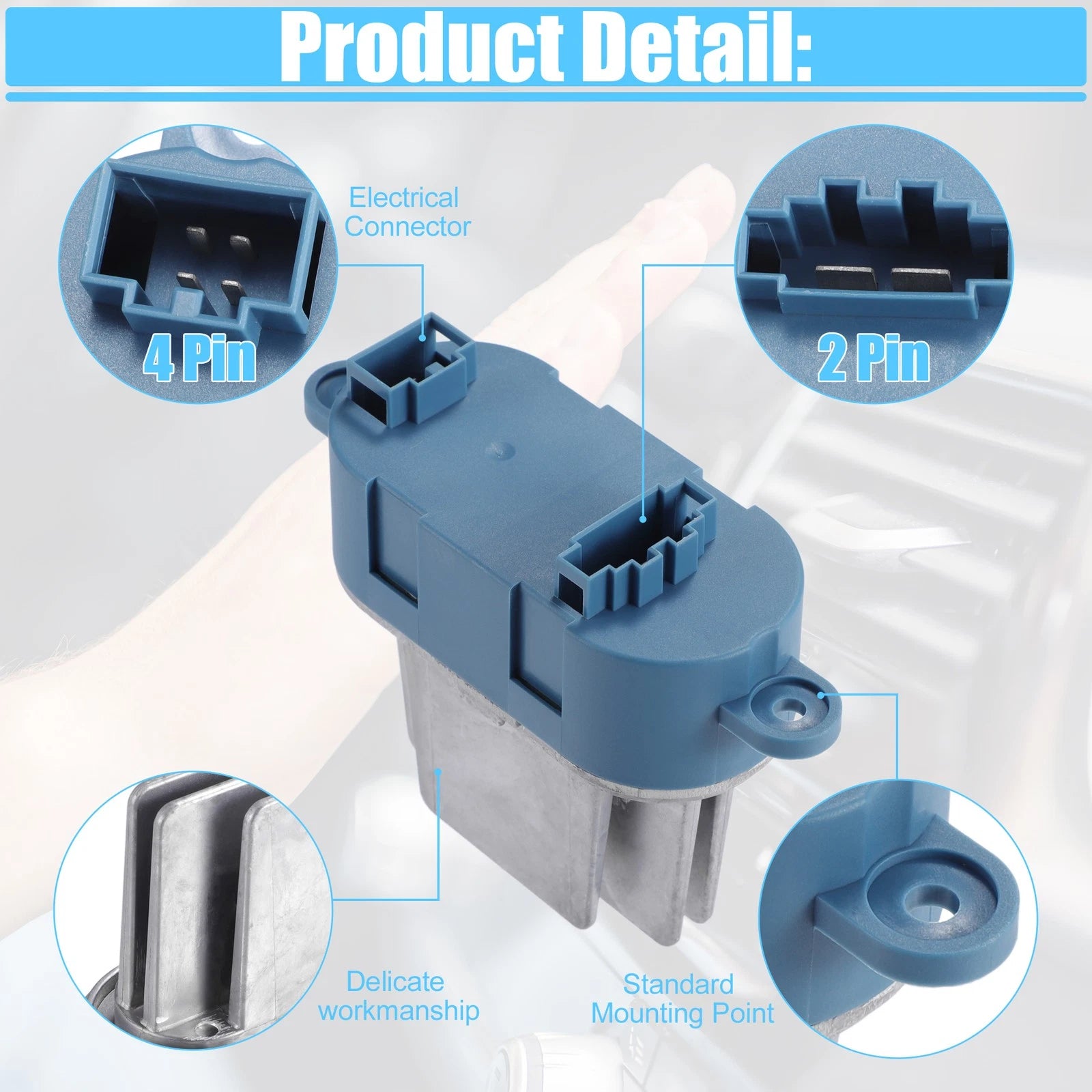 HVAC Heater Blower Motor Resistor for Audi Q7 (2008–2015) No. 7L0907521/7L0907521A