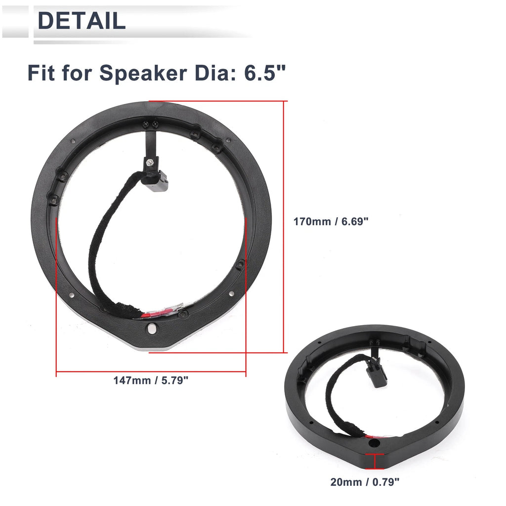 Set of 2 Speaker Spacer Rings for Honda 13-24 6.5" Tweeter