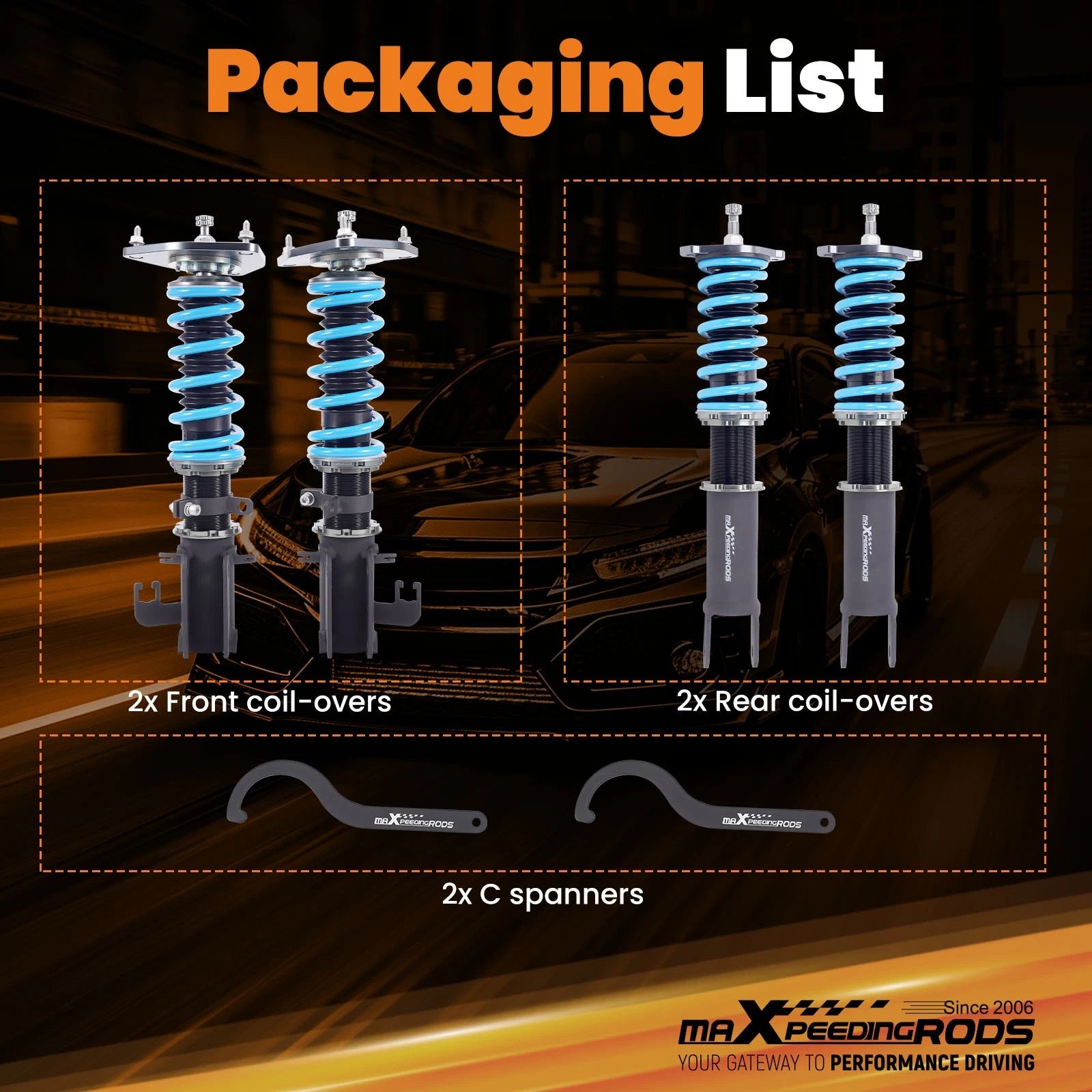 24 Way Adjustable Coilovers Lowering Kit for Nissan Altima (2013-2018)