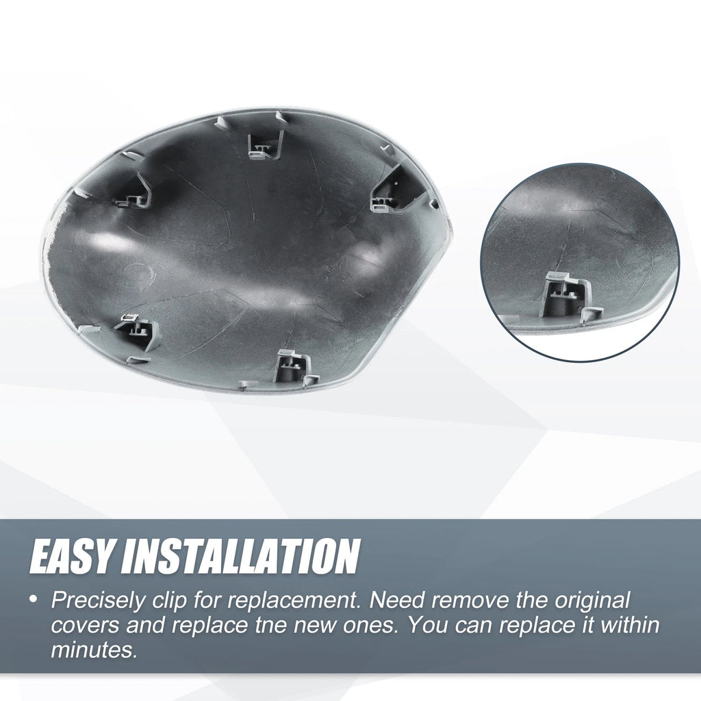 Pair Rearview Mirror Cover Cap White for BMW Mini Clubman R55 R57