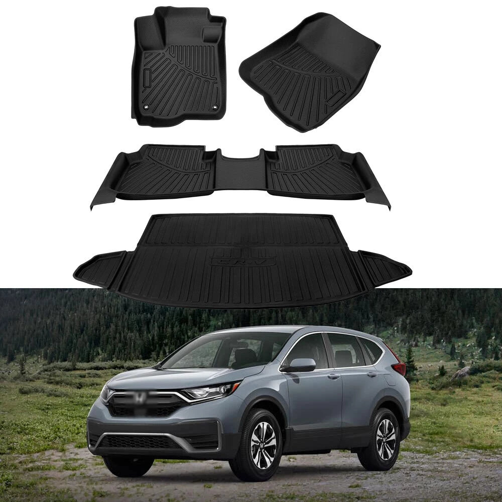 Set of 4 TPE Rubber Floor Mats + Cargo Liner for Honda CR-V (2017–2022)