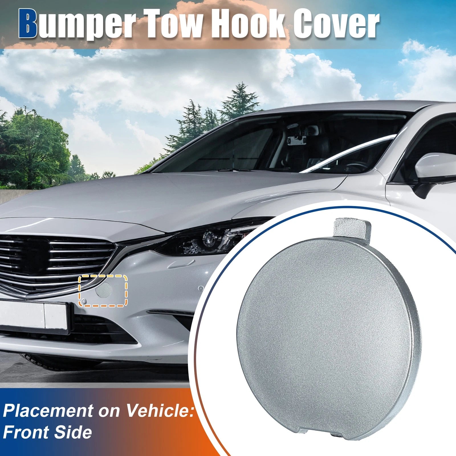 Tow Hook Cover for Mazda 6 (2014–2016) No.GHP950A11A Silver Tone