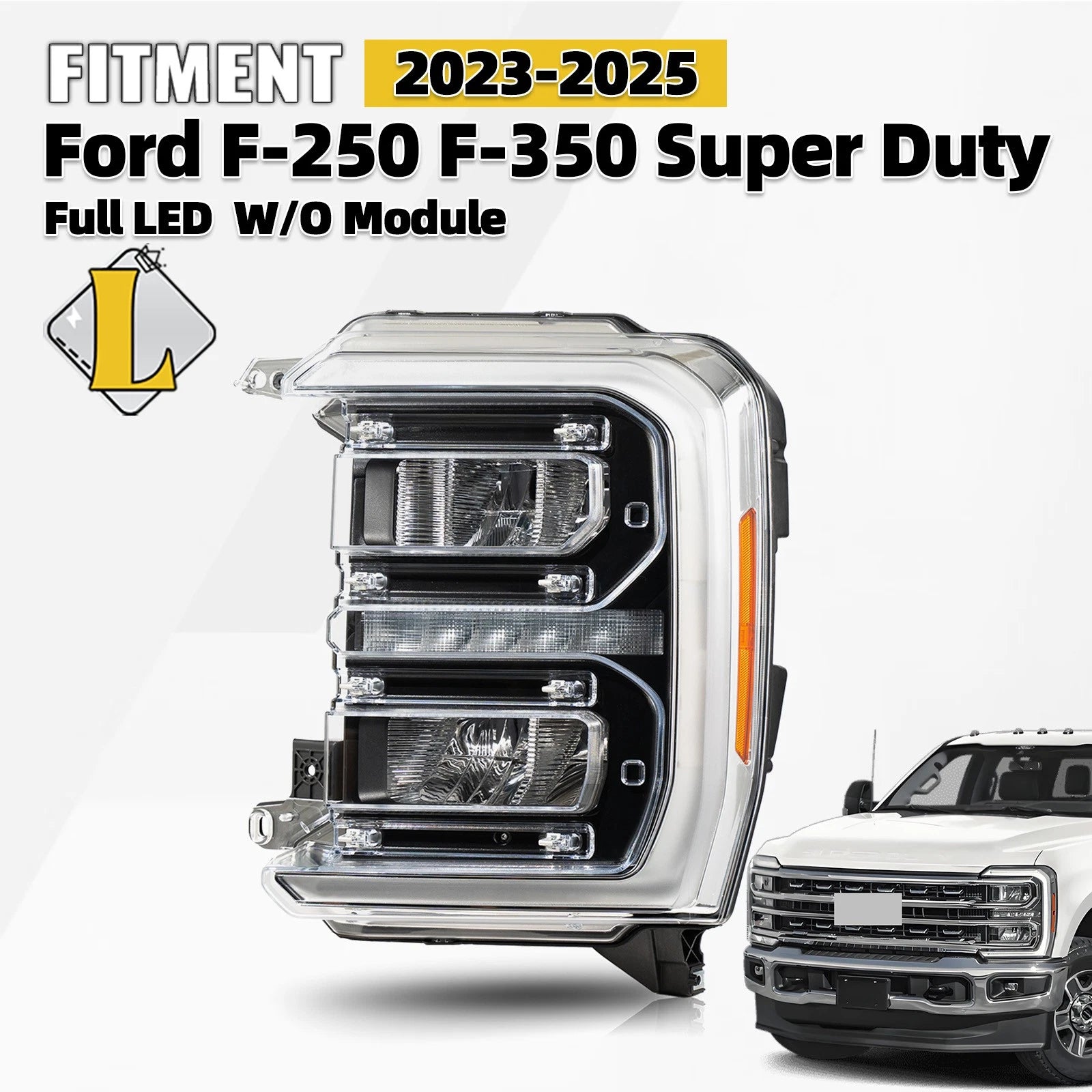 Full LED Headlight for Ford F-250 F-350 Super Duty (2023–2026) Left Driver Side