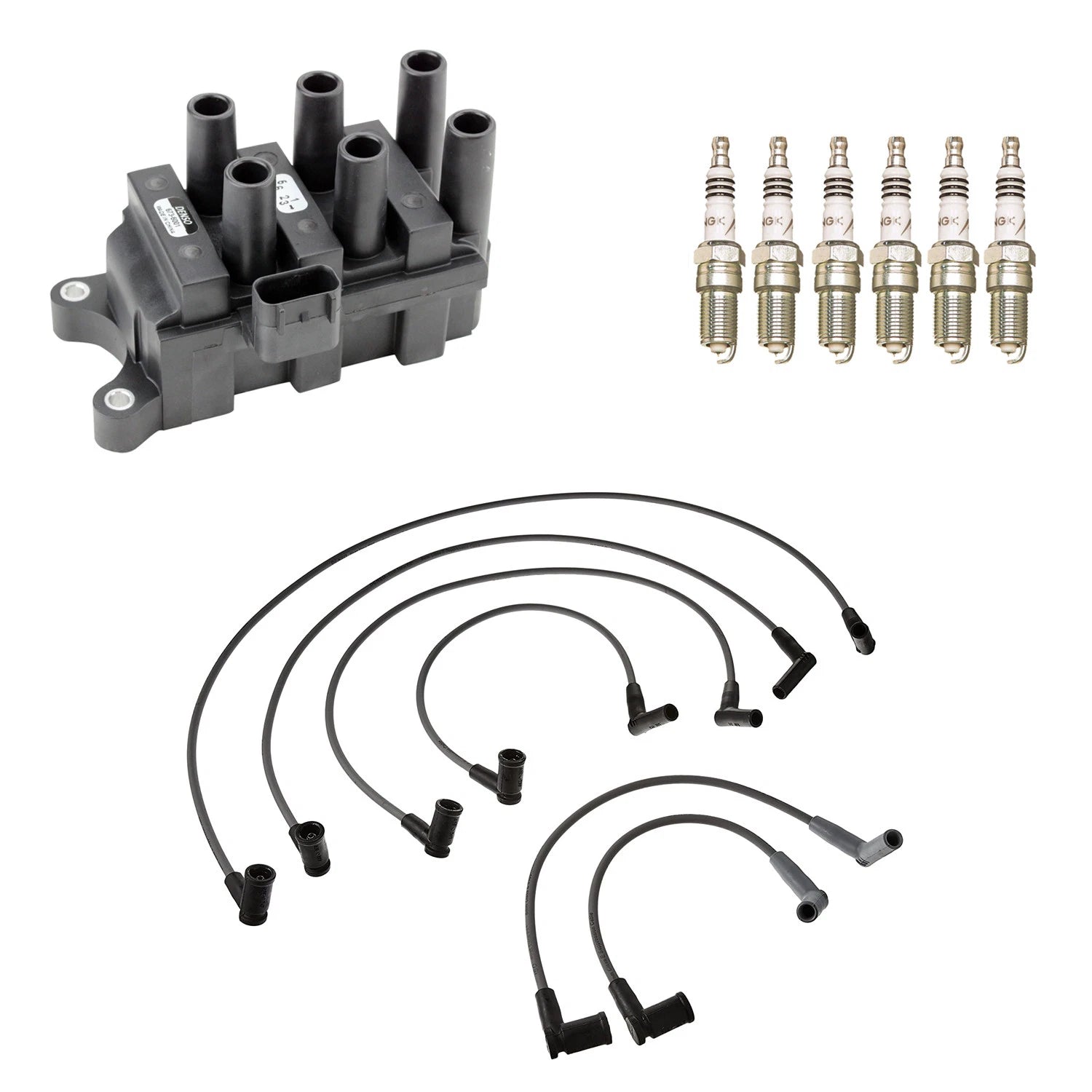 Set of 6 Denso Ignition Coil Wires & NGK Iridium Spark Plugs for B3000 Ranger (1994–2000)