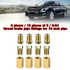 12Pcs Brake Line Repair Female Unions & Inverted Nuts for