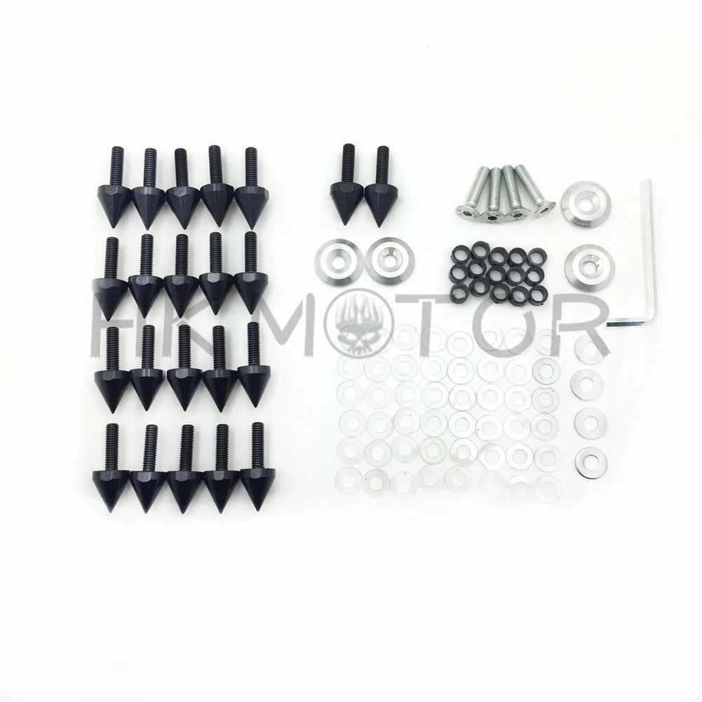 Set of 10 Black Spike Fairing Bolts for Yamaha YZF R1 (1998–1999)