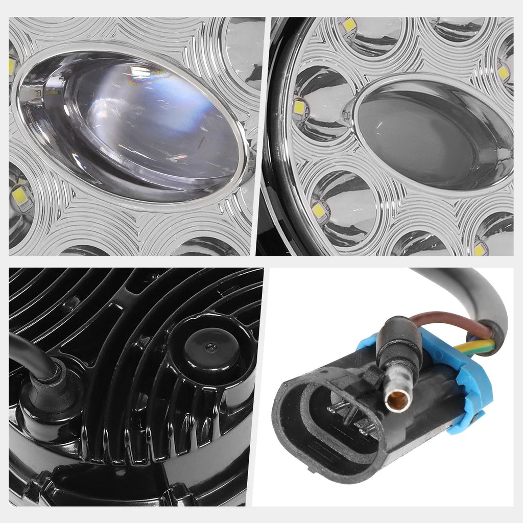 Set of 2 Chrome Housing Full LED Projector Fog Lights for Peterbilt 587/579 (2011–2020)