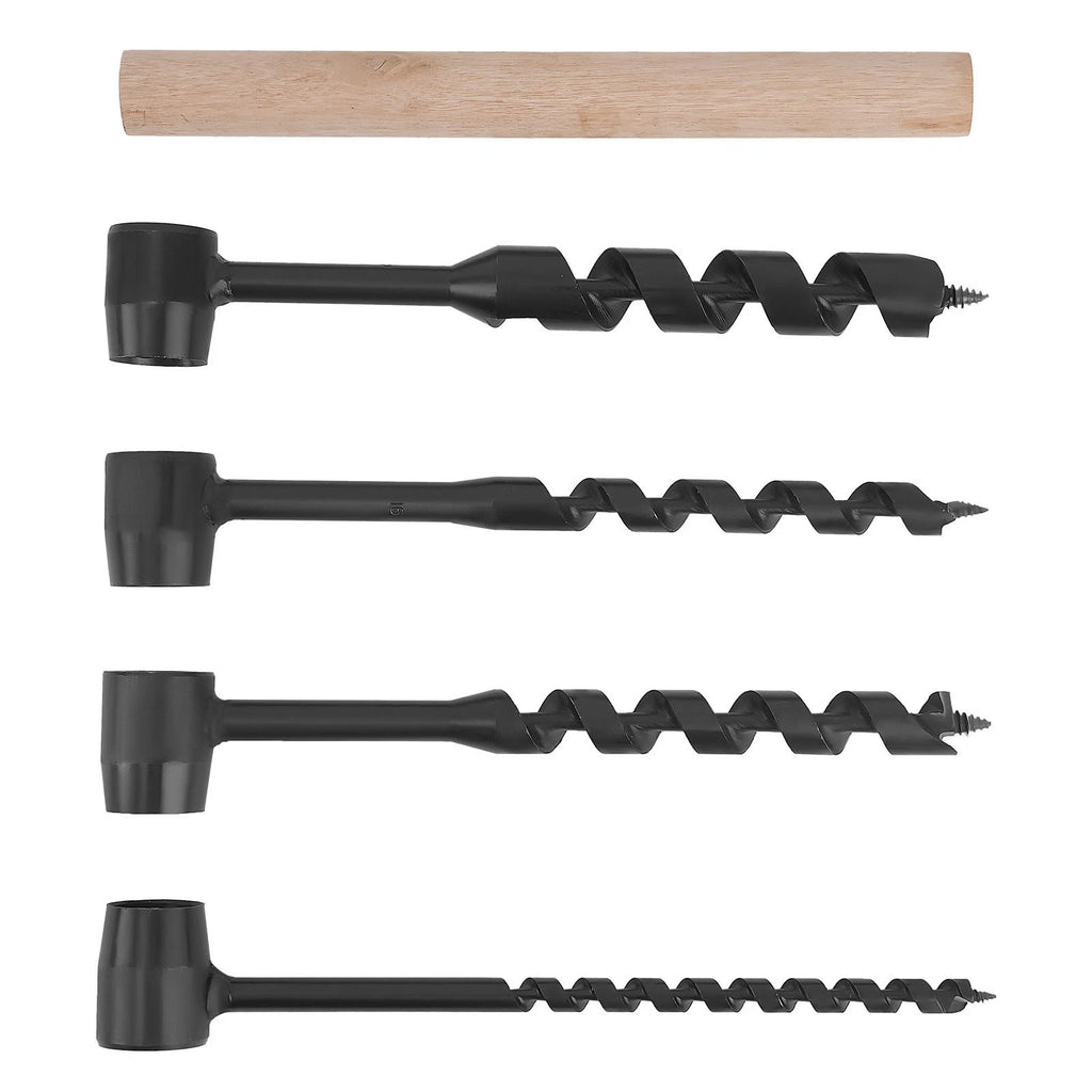 Set of 4 Hand Auger Wood Drill Bits for DIY Projects