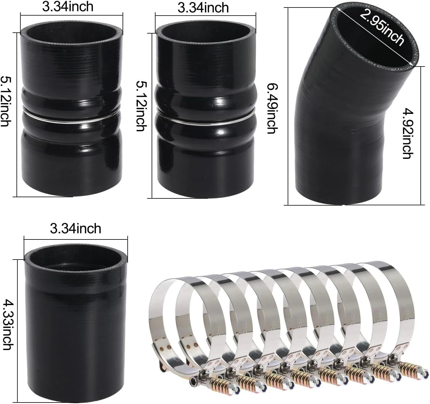 Turbo Intercooler Kit Pipe Boot CAC for Ford F250 F350 F450 F550 (2003–2007)
