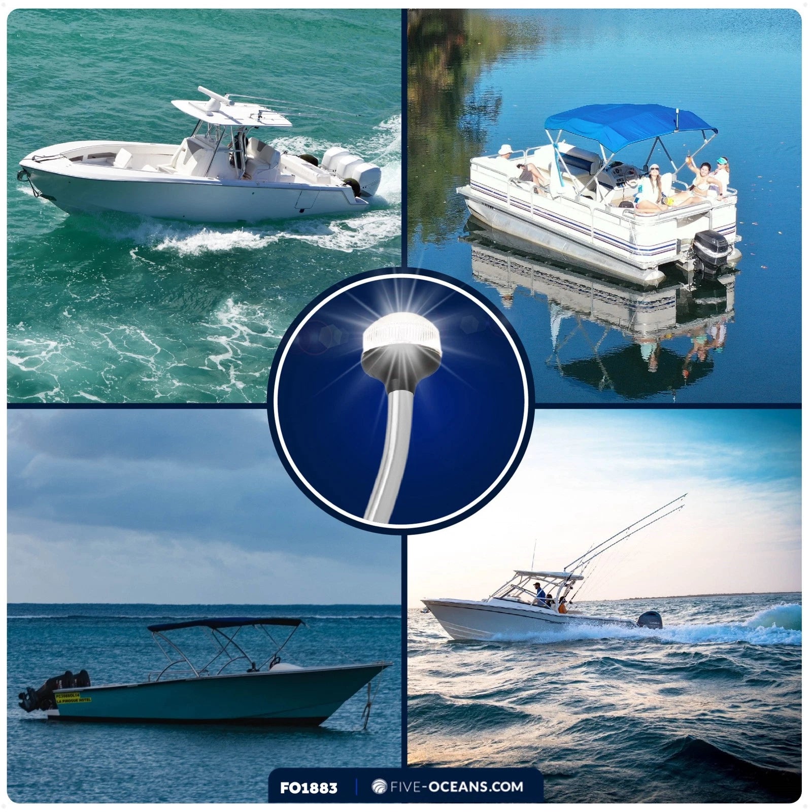 LED Stern Light for Boat (12V, 24")