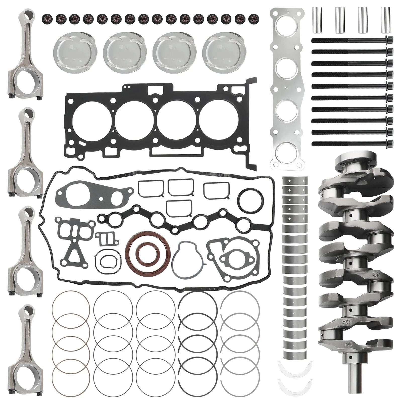 Crankshaft and 4x Connecting Rods Overhaul Kit for Hyundai KIA (2015–2020)