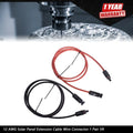 Set of 2 Black Red 12 AWG Solar Panel Extension Cables 5ft for Solar Systems