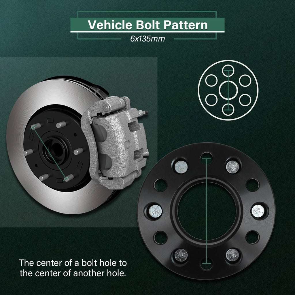 4X 2" Hub Centric Wheel Spacers 6x135 14x1.5 for Ford F150 Expedition (2015–2025)