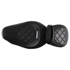Black PU Seat Driver & Passenger for Harley Touring (2009–2018)