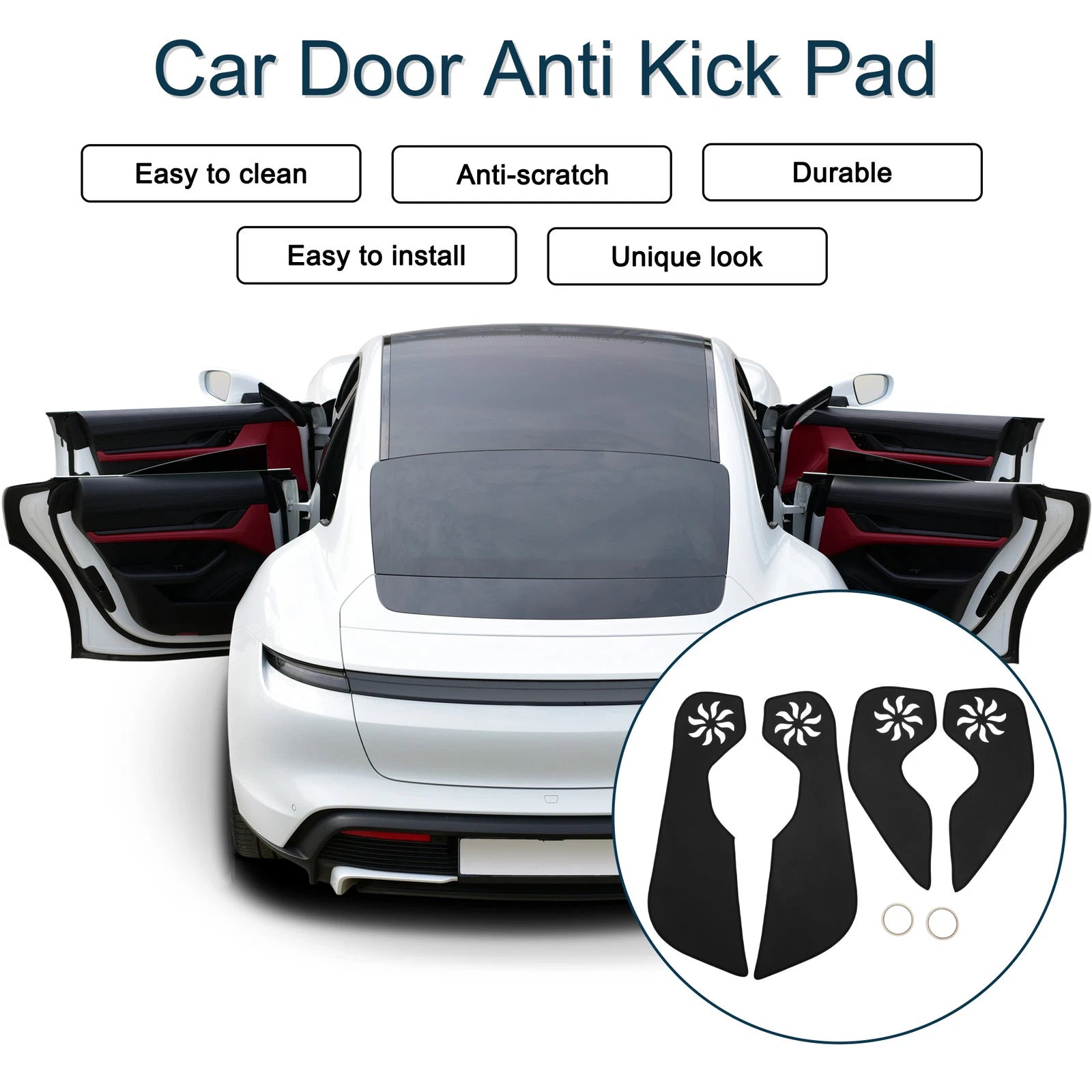 Set of 1 Car Door Anti Kick Pad Sticker Protector for Honda Fit (2014–2019)
