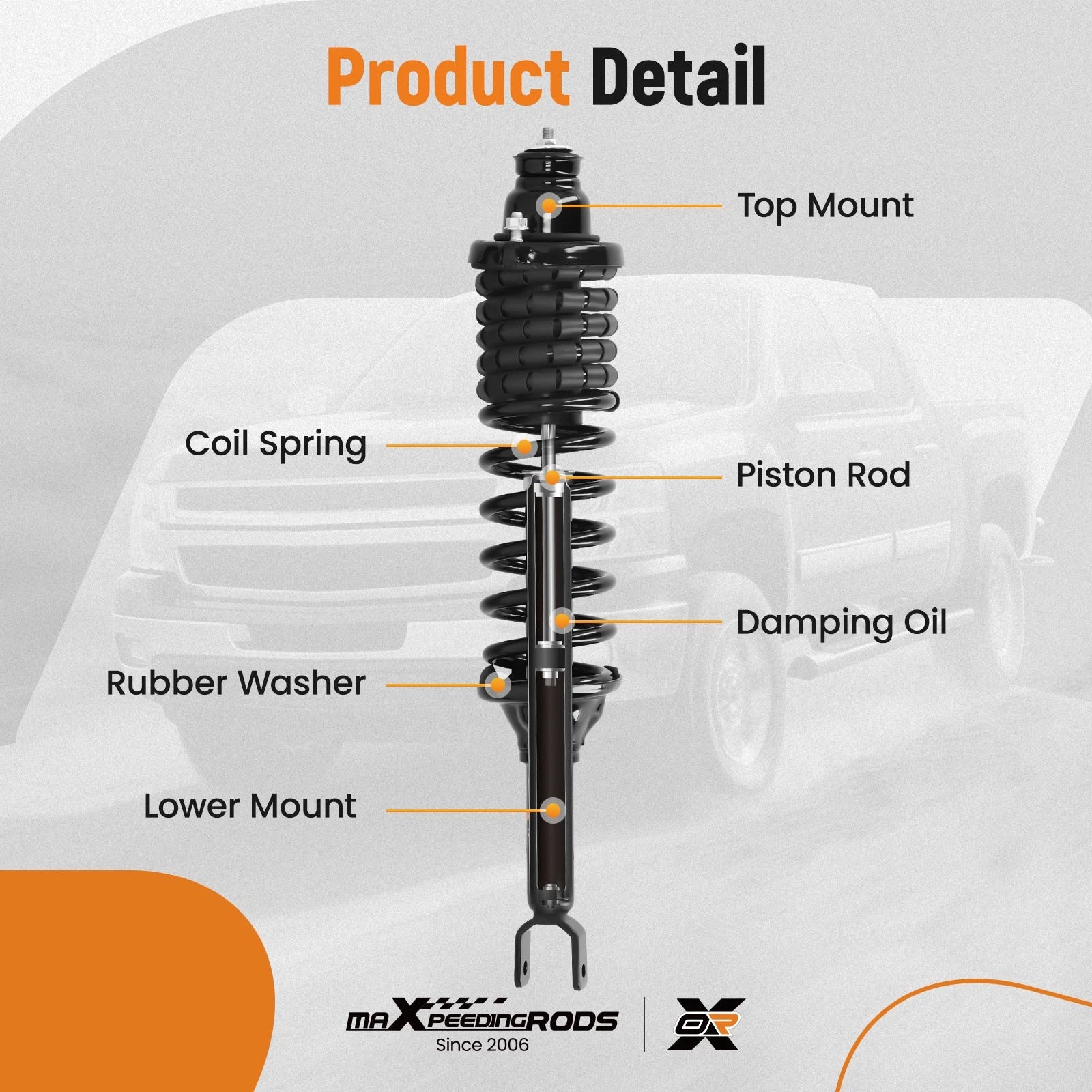 Rear Shock Struts with Coil Spring Assembly for Honda Accord (1994-1997)