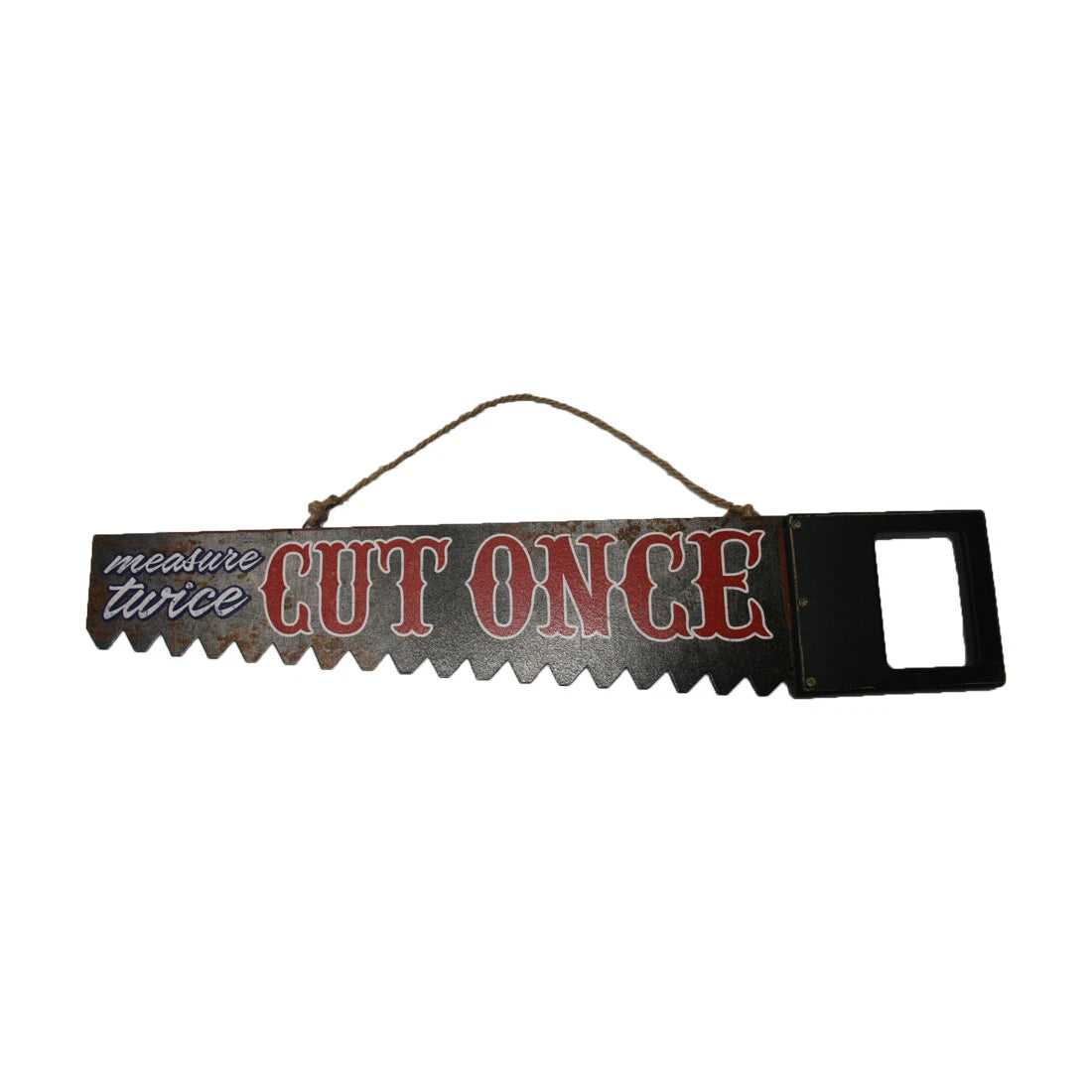 Decorative Metal Hand Saw with Wood Handle Home Decor 28" x 7"