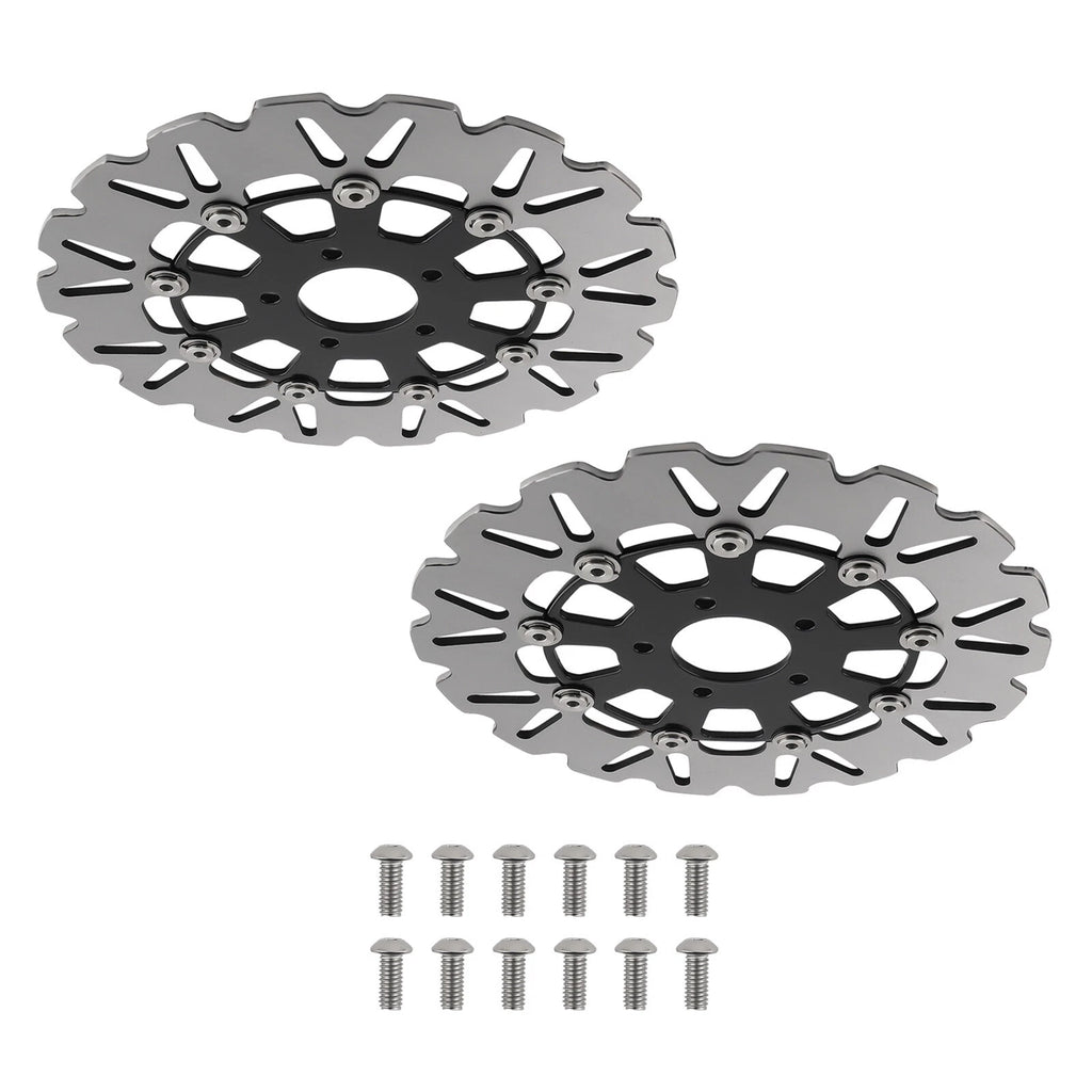 Pair Front Disc Rotors for Harley Touring/Dyna (2006-2019)