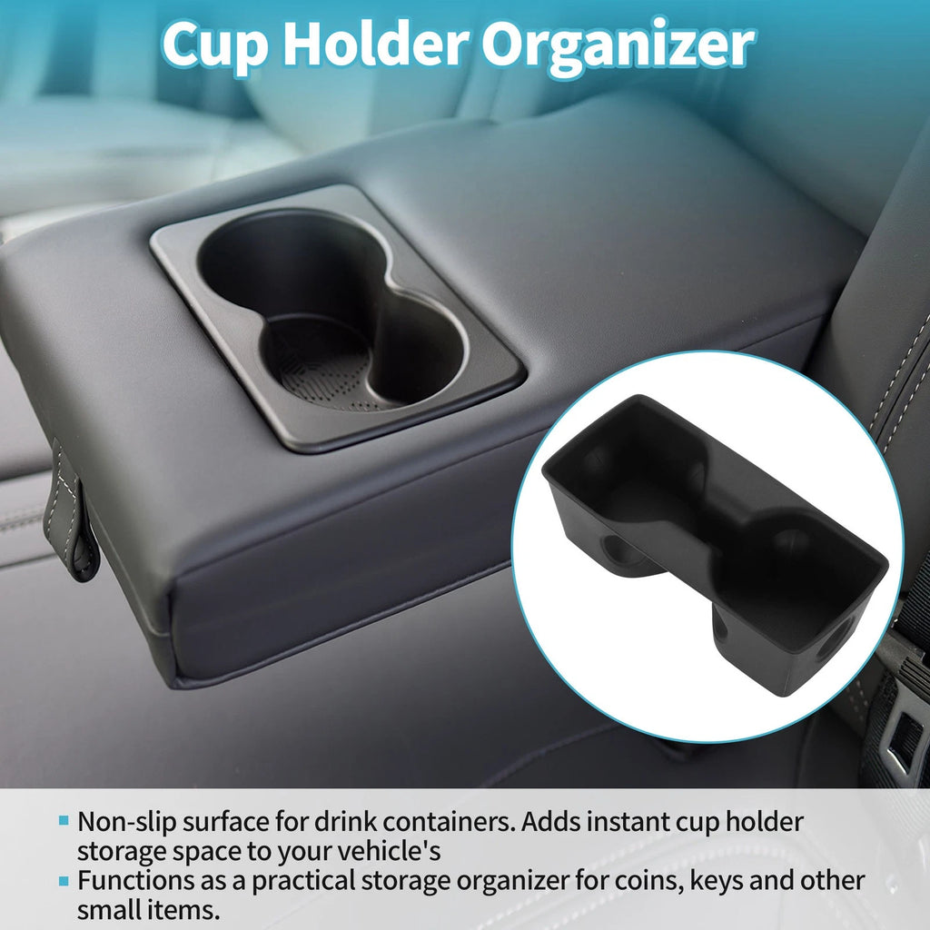 Rear Seat Center Armrest Cup Holder Organizer for Toyota RAV4 (2019–2021) TPE
