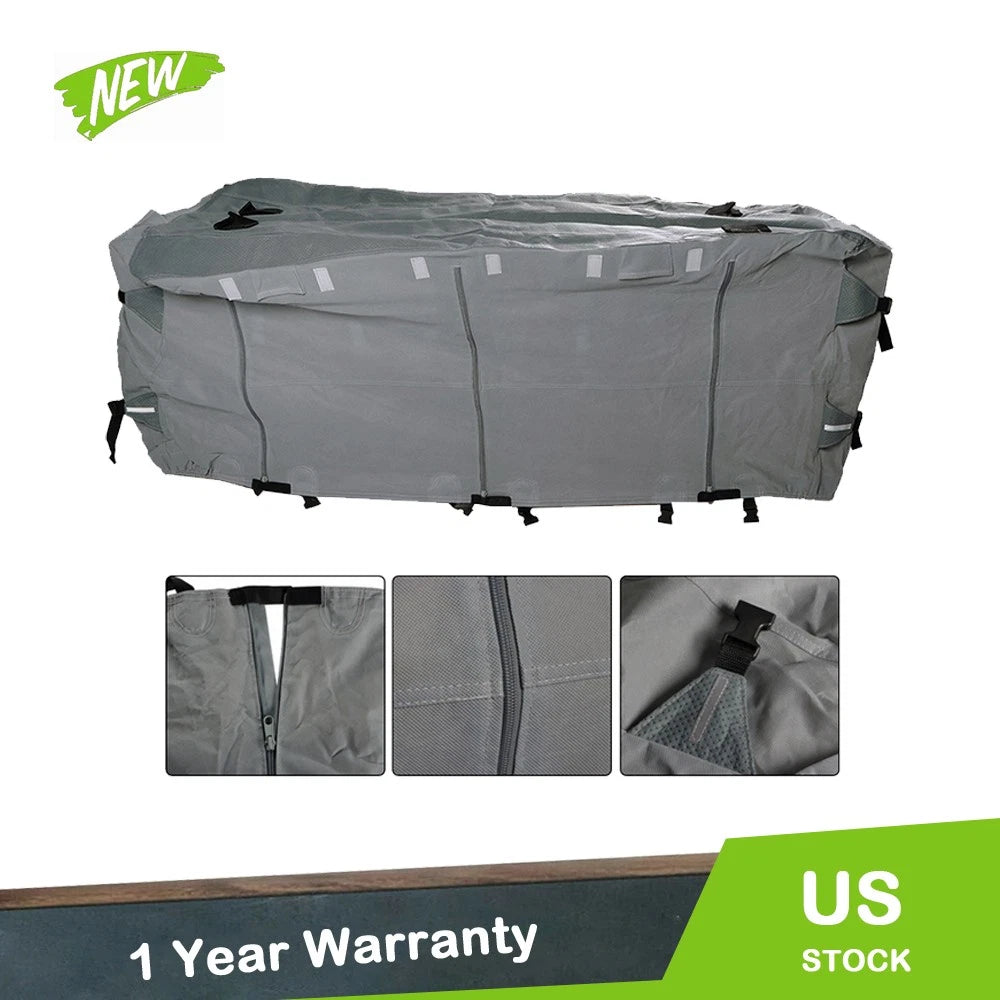 Camper Trailer RV Cover 30'-33' Gray Waterproof Anti-UV Non-Woven Fabric
