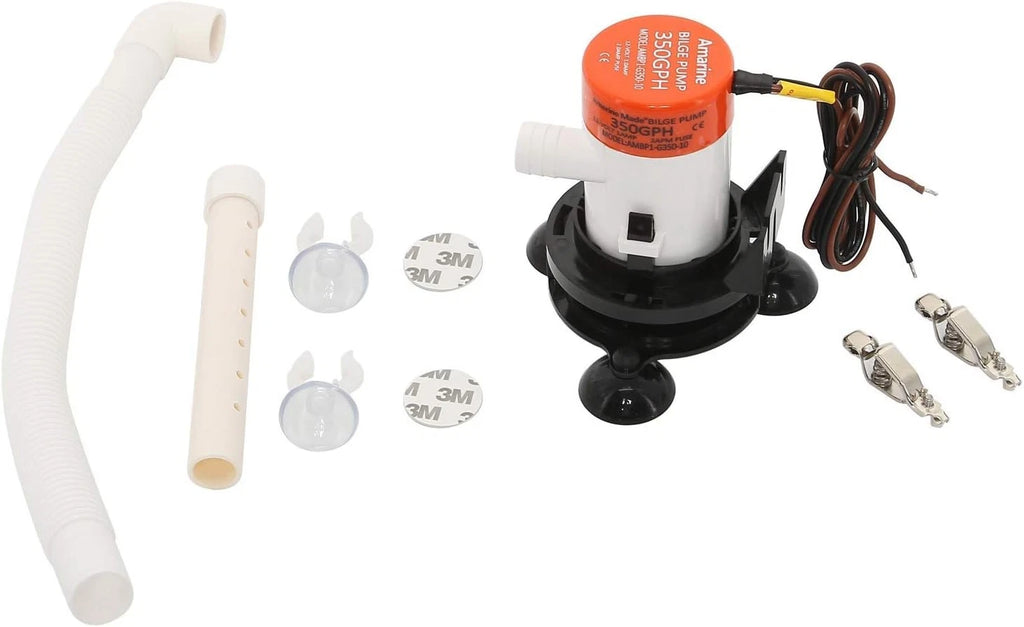 12V 350 GPH Livewell Aeration Pump for Boats (Adjustable Spray Head)