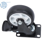 Set of 4 Black Casters with White Hubs, 360-Degree, 2200 lb Capacity