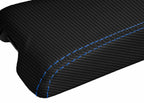 Carbon Fiber Console Lid Cover for Infiniti G35 Coupe (2002–2007) Blue Stitch