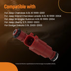 6X Fuel Injectors for Jeep Cherokee Grand Cherokee Wrangler (1999–2004)