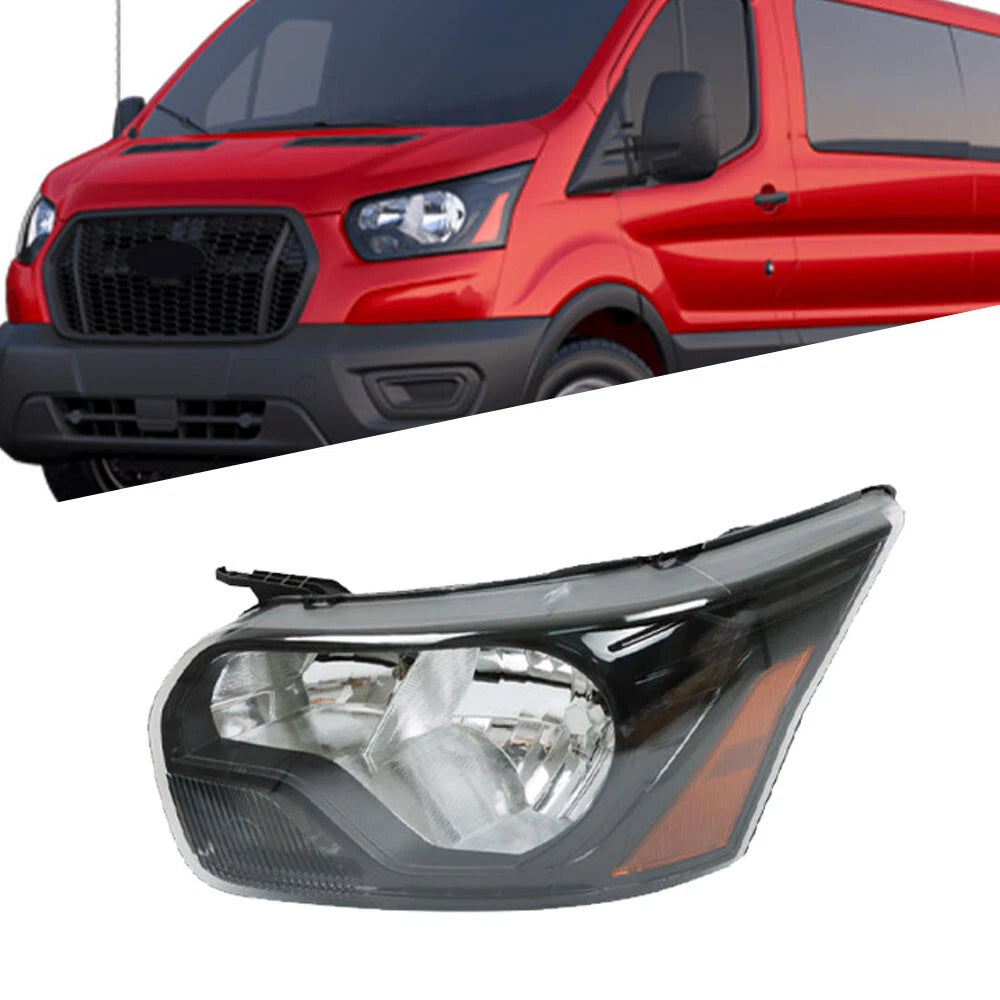 Headlight Assembly for Ford Transit (2015–2021) Black Housing Clear