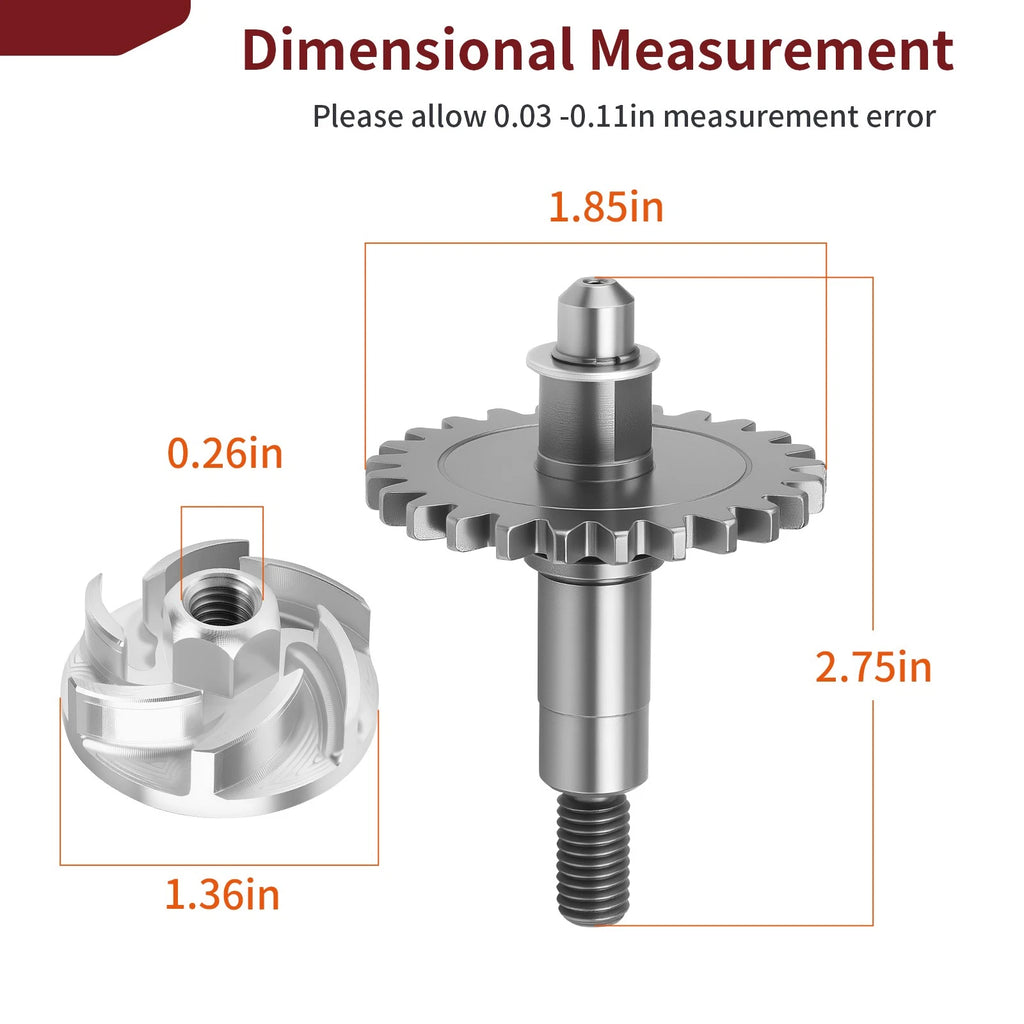 Water Pump Impeller with Shaft Gear Kit for Yamaha YZ65 YZ85 (2018–2024)