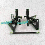 Rearset Footpegs Kit for Honda CB400 VTEC (1999-2007) - Black GP Shift Aluminum