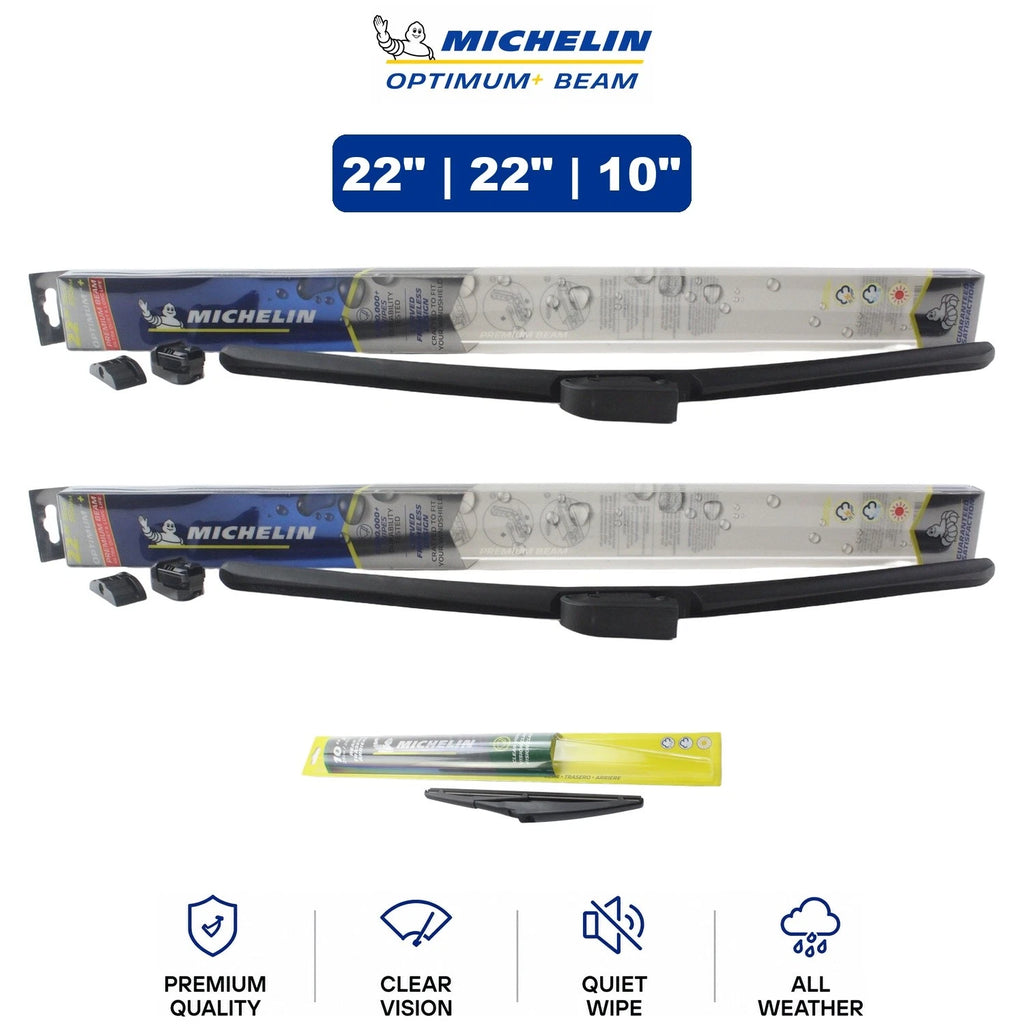 Set of 3 Michelin Optimum+ Beam Wiper Blades for Dodge Magnum (2005–2008)