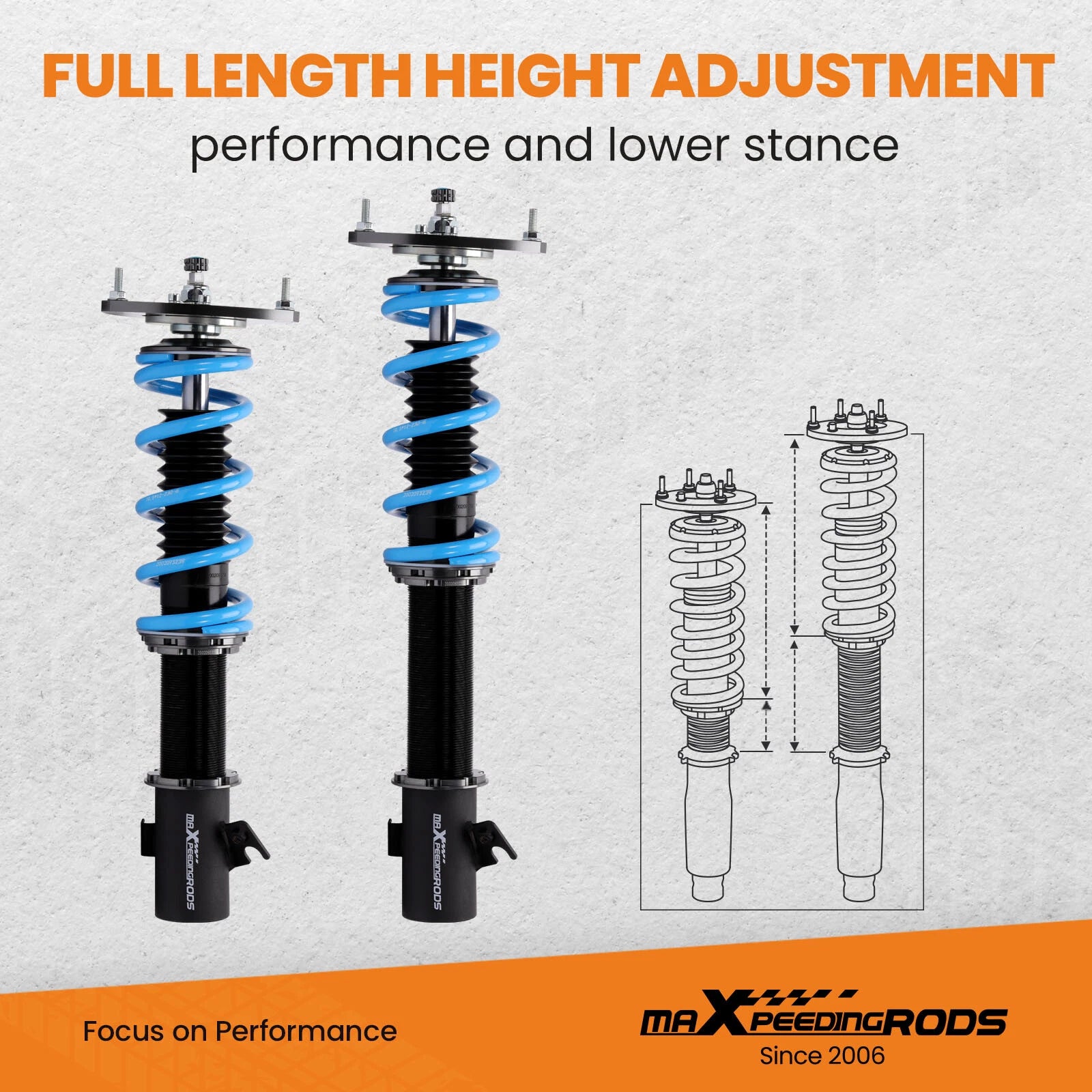 Adjustable Coilovers 24 Way Damper Struts for Subaru Outback (2003-2009)