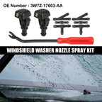 9pcs Front Windshield Washer Nozzle Kit 3W7Z-17603-AA for Ford F-150 (2004–2023)