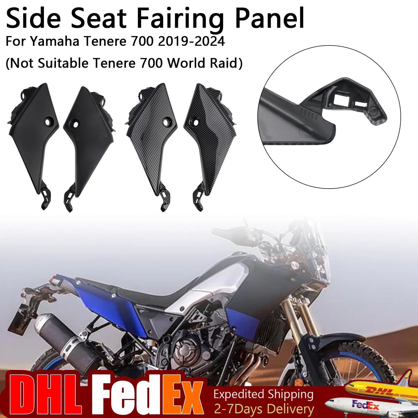 Side Seat Fairing Panel Cowl for Yamaha Tenere 700 (2019–2024)