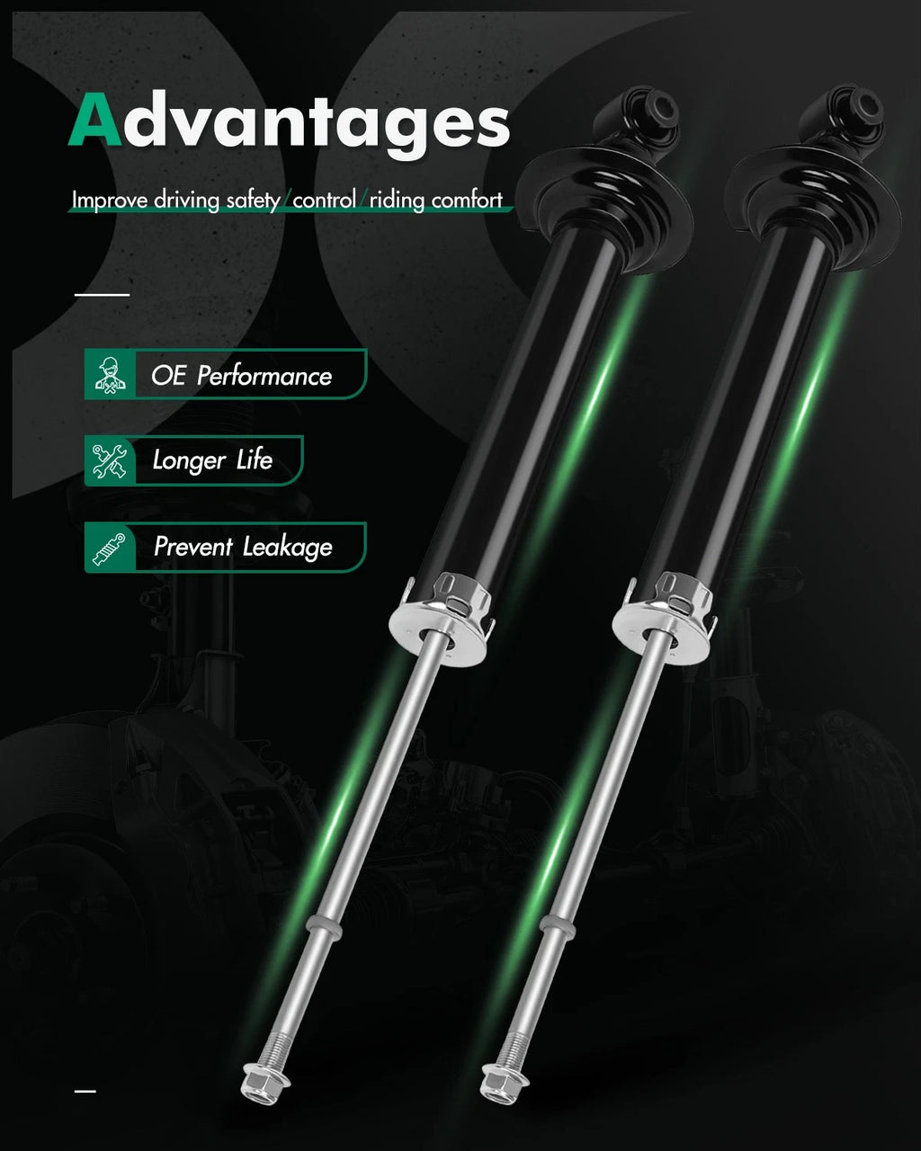 Rear Pair Shocks Struts for Lexus IS250 IS350 (2006–2013)