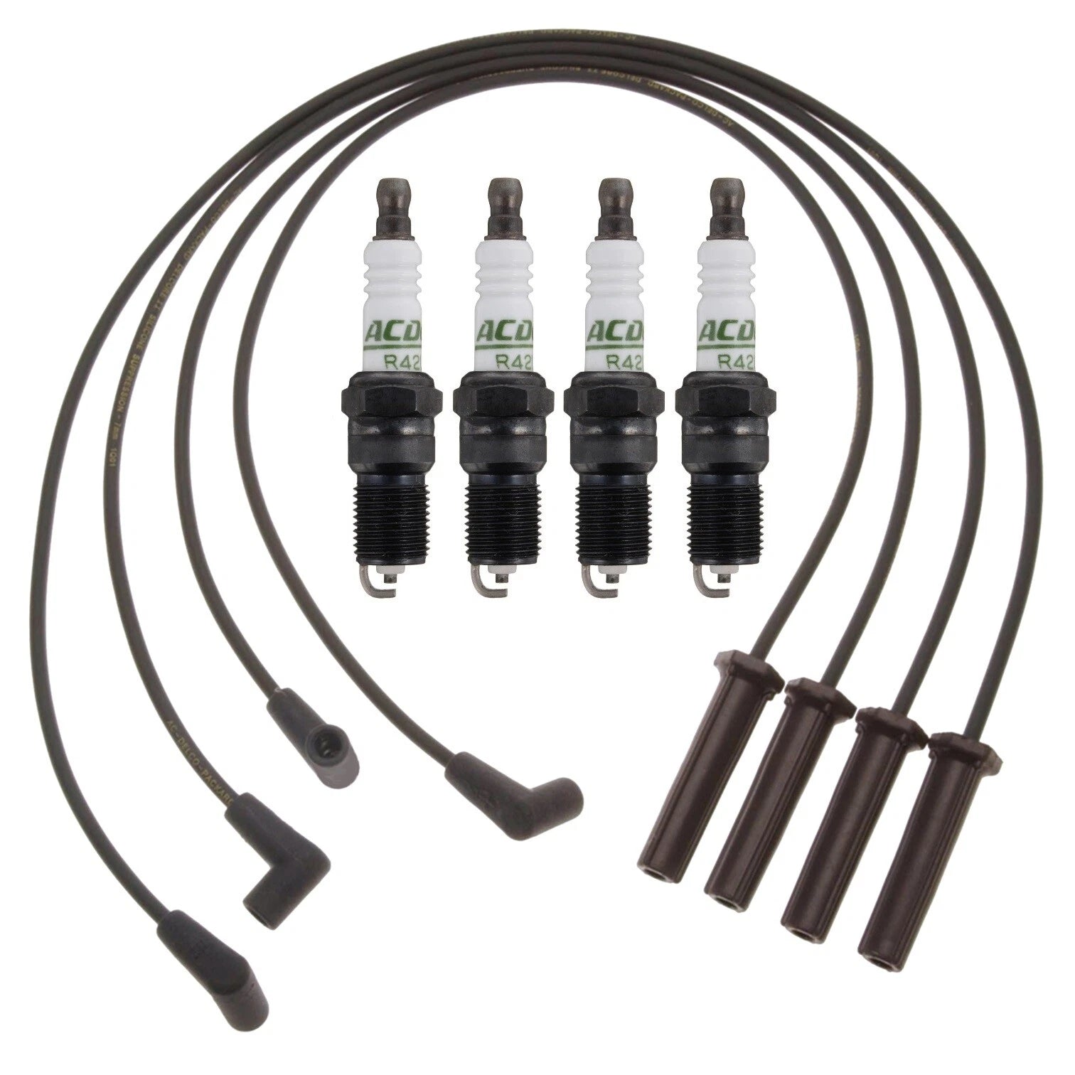 Ignition Wire Set & 4 ACDelco Spark Plugs for GMC Sonoma S10 (1994–2004)