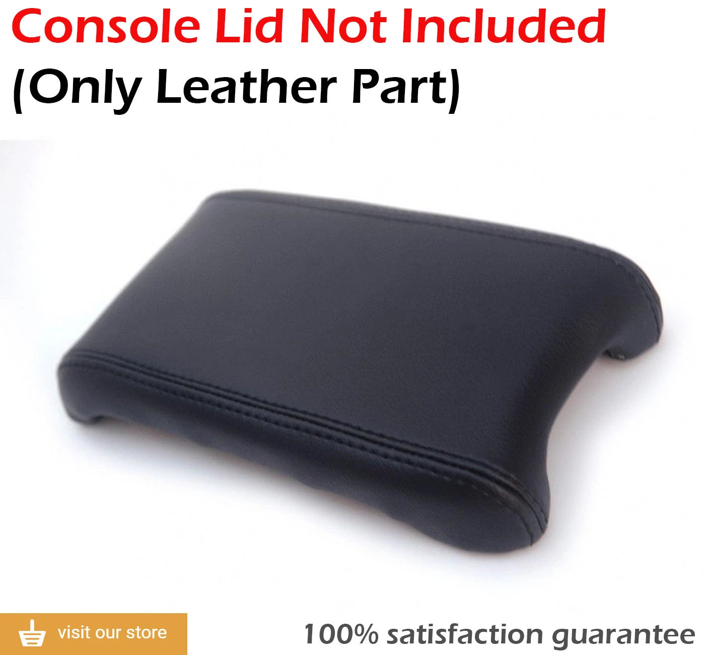 Center Console Armrest Cover for Honda Civic (2016–2020) Black Leather