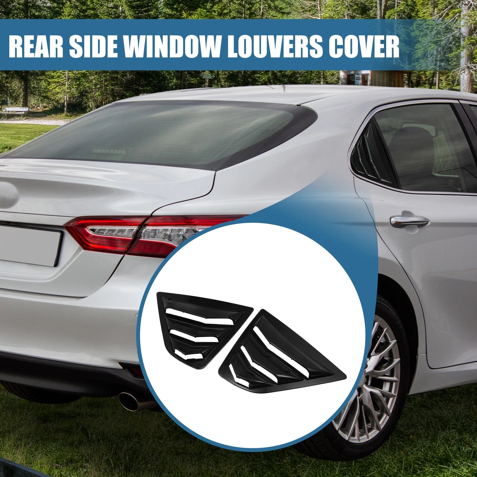 1 Pair Rear Side Window Louvers for Toyota Camry  726215260977