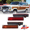 Set of 4 Amber Front & Red Rear Side Marker Lights for Jeep J Series 
