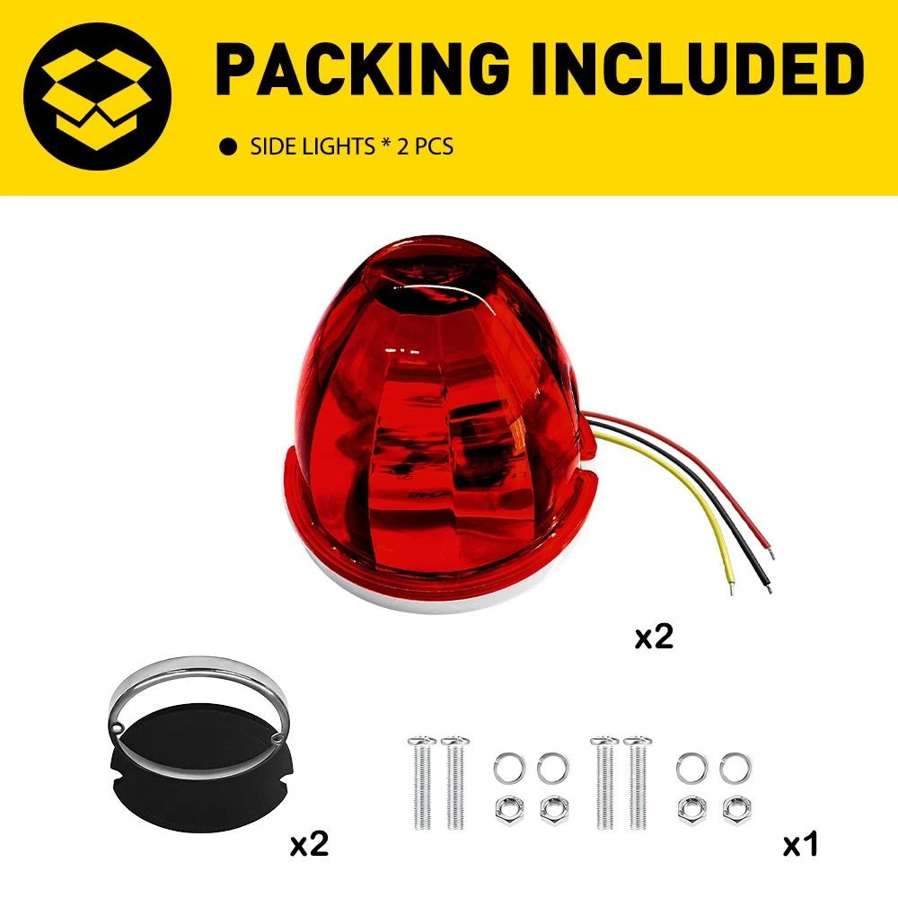 10X Red LED Watermelon Marker Clearance Light for Universal Trailers (12V-24V)