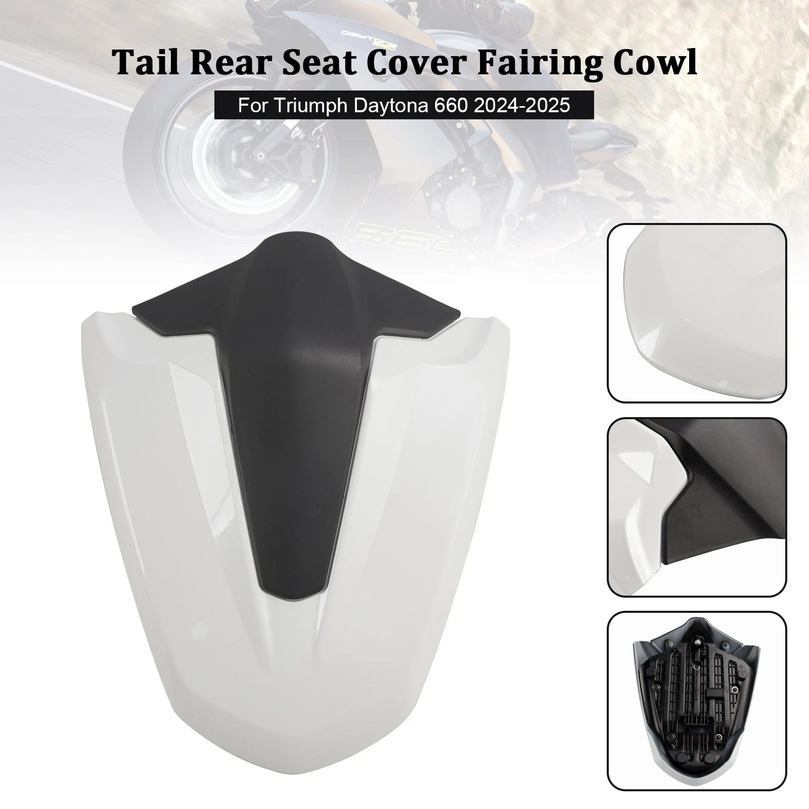 Tail Rear Seat Cover Fairing Cowl for Daytona 660 (2024–2025) White
